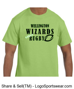 Men's Green Cotton Tshirt- Girls Rugby Design Zoom