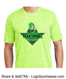 Mens Performance Green multi T-Shirt with Crest Design Zoom